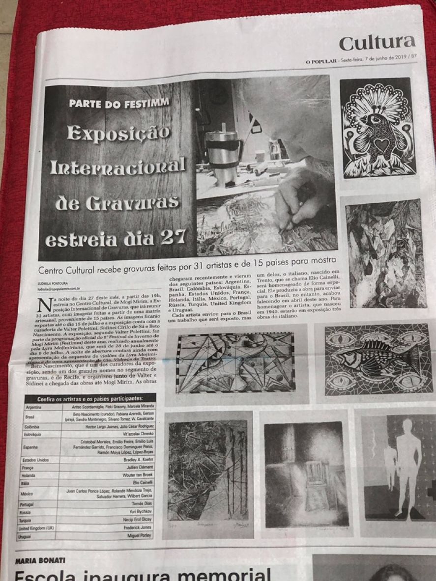 Muestra de arte gráfico en junio 2019, Brasil