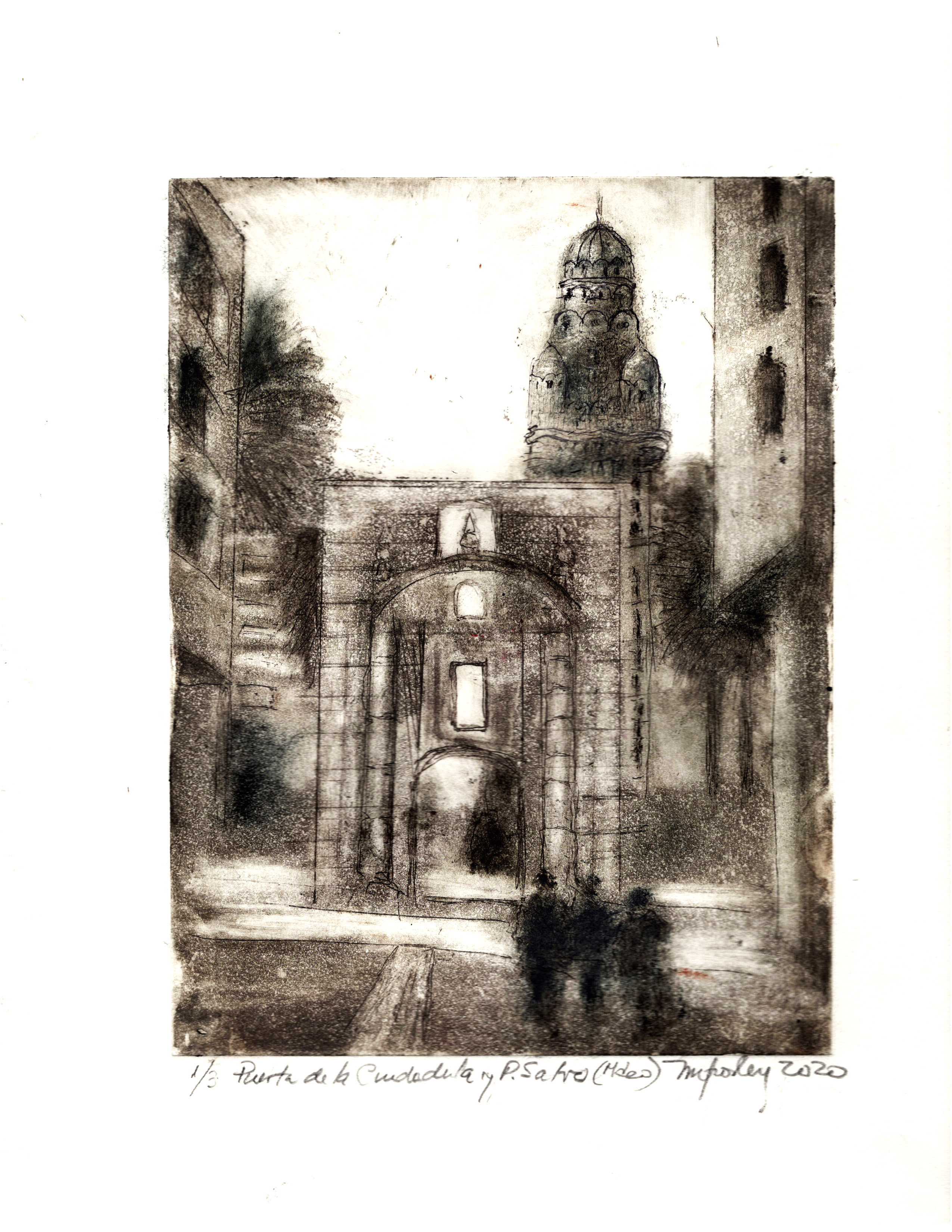 Puerta de la Ciudadela y Palacio Salvo (Montevideo)